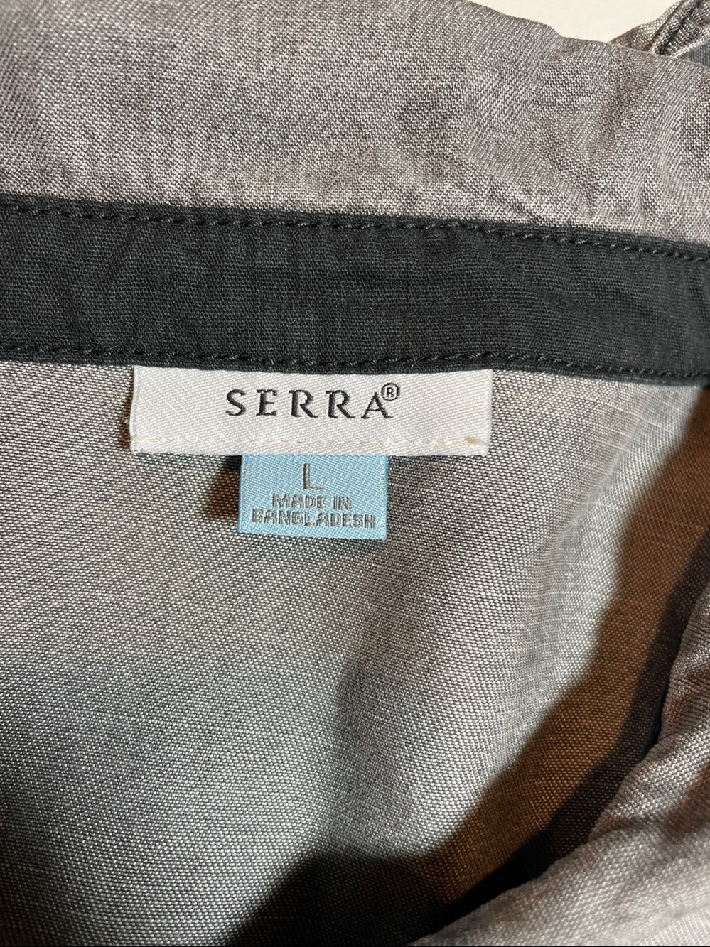Serra Lightweight Gray Button-Front Dress - Picture 3 of 5